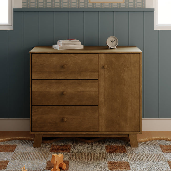 M32523NL,Babyletto,Hudson Modern 3-Drawer Dresser in Natural Walnut