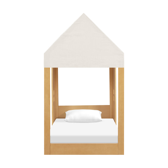 M32830FCS,Babyletto Kids,Uchi Montessori-Inspired House Twin Bed Canopy in Fog Chatham Stripe Eco-Weave
