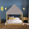M32859FCS,Babyletto Kids,Uchi Montessori-Inspired House Full Bed Canopy in Fog Chatham Stripe Eco-Weave