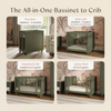 M33380AE,Babyletto,Nate Berkus x Babyletto Astre All-Stages® Crib w/Bassinet & Toddler Bed Kits in Archival Elm