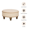 M33385BSRCTF,Babyletto,Nate Berkus x Babyletto Astre Ottoman in Perf Bronze Star Eco-Crossweave w/Toffee feet