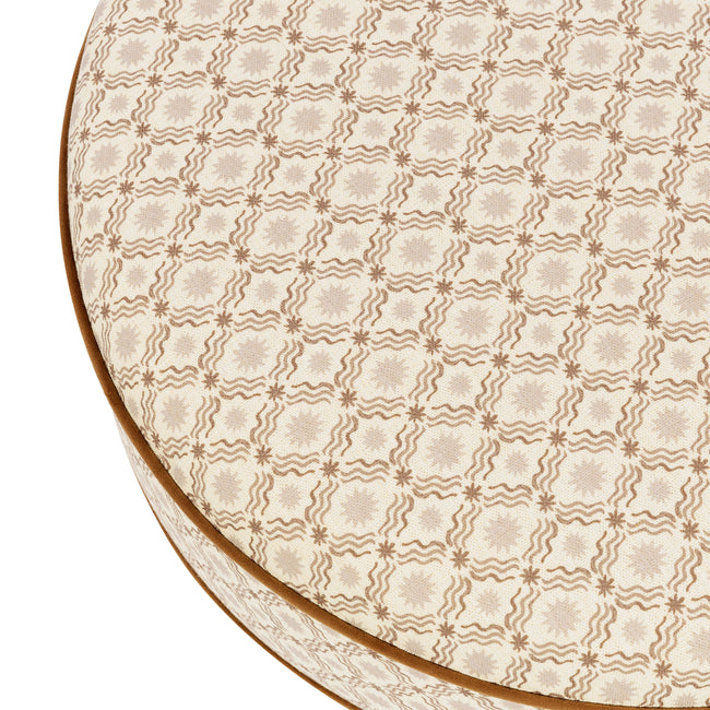 M33385BSRCTF,Babyletto,Nate Berkus x Babyletto Astre Ottoman in Perf Bronze Star Eco-Crossweave w/Toffee feet