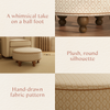 M33385BSRCTF,Babyletto,Nate Berkus x Babyletto Astre Ottoman in Perf Bronze Star Eco-Crossweave w/Toffee feet