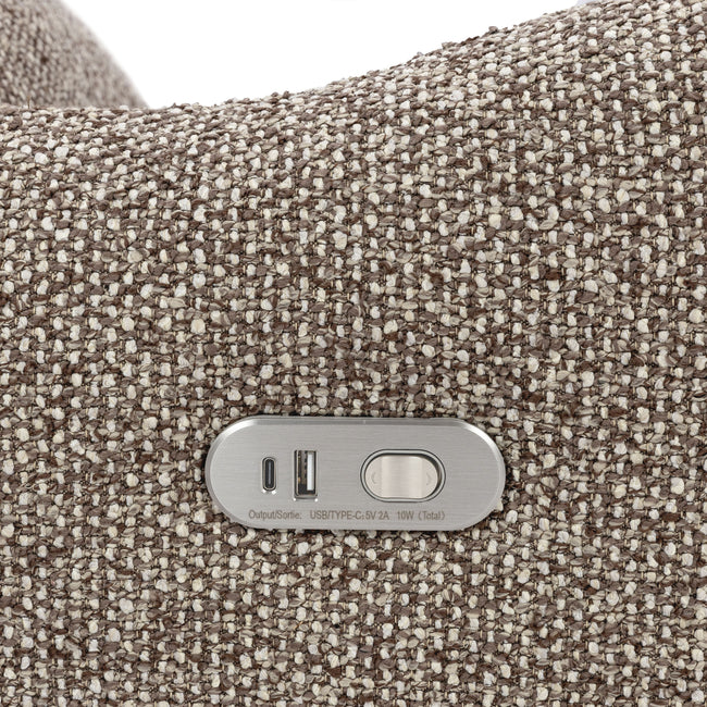M34288ESWTB,Babyletto,Nate Berkus x Babyletto Westham Power Recliner in Performance Earth Slub Weave w/Toffee Base