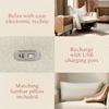 M34288PSWTB,Babyletto,Nate Berkus x Babyletto Westham Power Recliner in Performance Powder Slub Weave w/Toffee Base