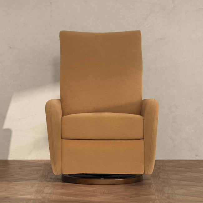 M34688PSVTB,Babyletto,Petal Glider Recliner w/Electronic Control and USB in Performance Sienna Velvet w/ Toffee Wood Base