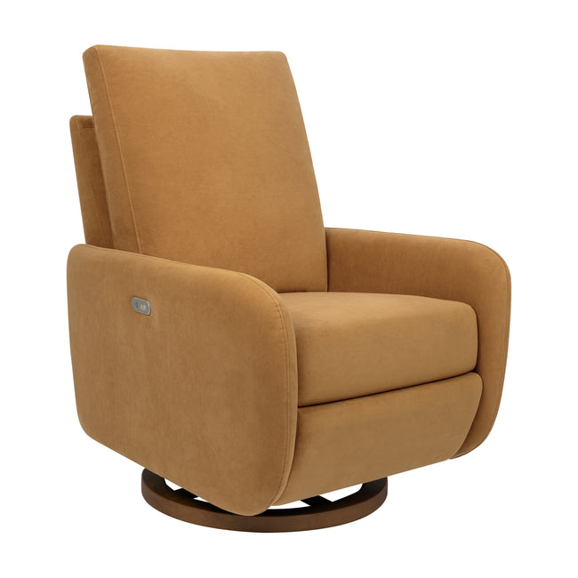M34688PSVTB,Babyletto,Petal Glider Recliner w/Electronic Control and USB in Performance Sienna Velvet w/ Toffee Wood Base