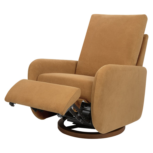M34688PSVTB,Babyletto,Petal Glider Recliner w/Electronic Control and USB in Performance Sienna Velvet w/ Toffee Wood Base