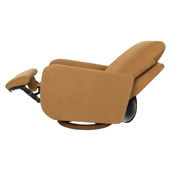 M34688PSVTB,Babyletto,Petal Glider Recliner w/Electronic Control and USB in Performance Sienna Velvet w/ Toffee Wood Base