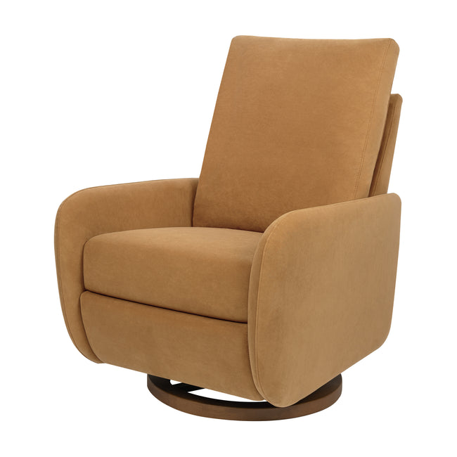 M34688PSVTB,Babyletto,Petal Glider Recliner w/Electronic Control and USB in Performance Sienna Velvet w/ Toffee Wood Base