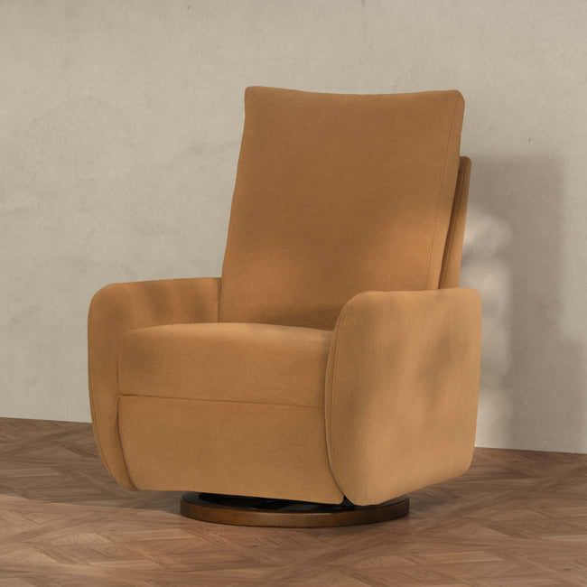 M34688PSVTB,Babyletto,Petal Glider Recliner w/Electronic Control and USB in Performance Sienna Velvet w/ Toffee Wood Base