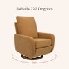 M34688PSVTB,Babyletto,Petal Glider Recliner w/Electronic Control and USB in Performance Sienna Velvet w/ Toffee Wood Base
