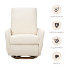 M34688PWBTB,Babyletto,Petal Glider Recliner w/Electronic Control and USB in Performance Ivory Boucle w/ Toffee Wood Base