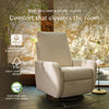 M34688PWBTB,Babyletto,Petal Glider Recliner w/Electronic Control and USB in Performance Ivory Boucle w/ Toffee Wood Base
