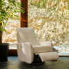 M34688PWBTB,Babyletto,Petal Glider Recliner w/Electronic Control and USB in Performance Ivory Boucle w/ Toffee Wood Base