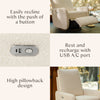 M34688PWBTB,Babyletto,Petal Glider Recliner w/Electronic Control and USB in Performance Ivory Boucle w/ Toffee Wood Base