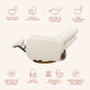 M34688PWBTB,Babyletto,Petal Glider Recliner w/Electronic Control and USB in Performance Ivory Boucle w/ Toffee Wood Base