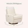 M34688PWBTB,Babyletto,Petal Glider Recliner w/Electronic Control and USB in Performance Ivory Boucle w/ Toffee Wood Base