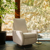 M34688PWBTB,Babyletto,Petal Glider Recliner w/Electronic Control and USB in Performance Ivory Boucle w/ Toffee Wood Base