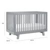 M4201G,Babyletto,Hudson 3-in-1 Convertible Crib w/Toddler Bed Conversion Kit in Grey Finish