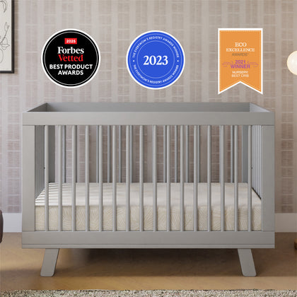 M4201G,Babyletto,Hudson 3-in-1 Convertible Crib w/Toddler Bed Conversion Kit in Grey Finish