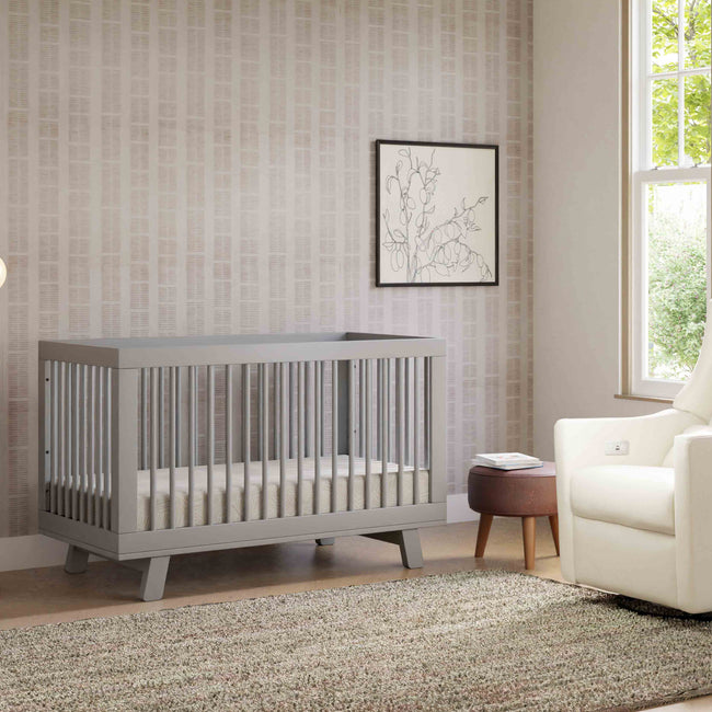 M4201G,Babyletto,Hudson 3-in-1 Convertible Crib w/Toddler Bed Conversion Kit in Grey Finish