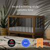 M4201NLB,Babyletto,Hudson 3-in-1 Convertible Crib w/ToddlerBedConversion Kit in Natural Walnut/Black
