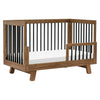 M4201NLB,Babyletto,Hudson 3-in-1 Convertible Crib w/ToddlerBedConversion Kit in Natural Walnut/Black