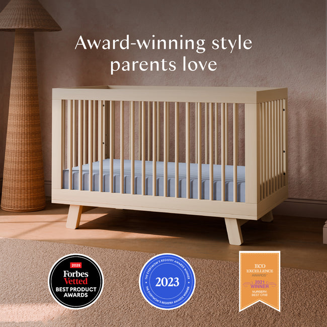 M4201NX,Babyletto,Hudson 3-in-1 Convertible Crib w/Toddler Bed Conversion Kit in Washed Natural
