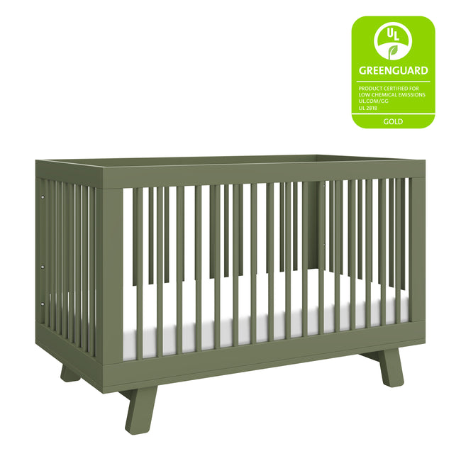 M4201OL,Babyletto,Hudson 3-in-1 Convertible Crib w/Toddler Bed Conversion Kit in Olive