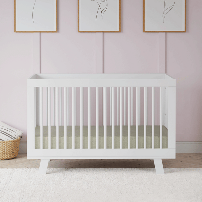 M4201W,Babyletto,Hudson 3-in-1 Convertible Crib w/Toddler Bed Conversion Kit in White Finish
