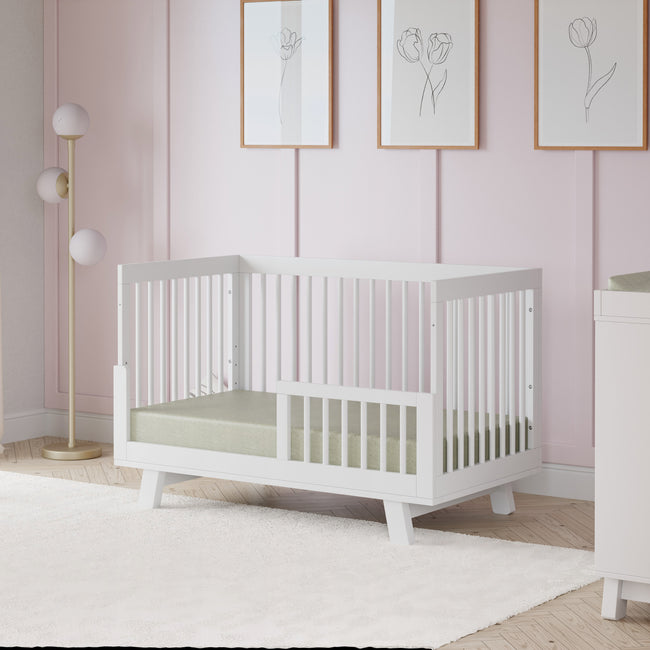 M4201W,Babyletto,Hudson 3-in-1 Convertible Crib w/Toddler Bed Conversion Kit in White Finish