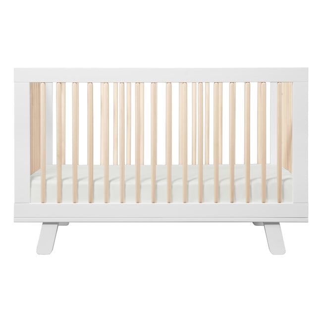M4201WNX,Babyletto,Hudson 3-in-1 Convertible Crib w/ToddlerBedConversion Kit in White/Washed Natural