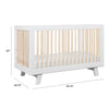 M4201WNX,Babyletto,Hudson 3-in-1 Convertible Crib w/ToddlerBedConversion Kit in White/Washed Natural
