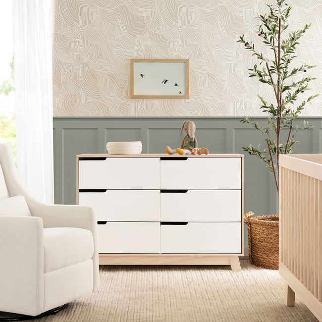 Hudson 6 Drawer Double Dresser Babyletto Washed Natural/White