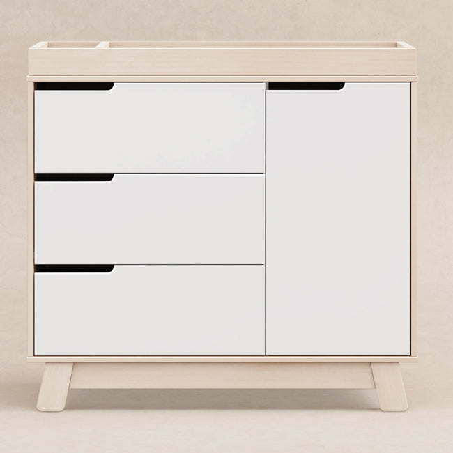 M4223NXW,Babyletto,Hudson 3-Drawer Changer Dresser w/Removable Changing Tray in WashedNatural/White