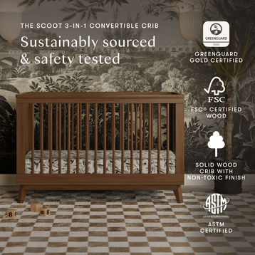 M5801NL,Babyletto,Scoot 3-in-1 Convertible Crib w/Toddler Bed Conversion Kit in Natural Walnut