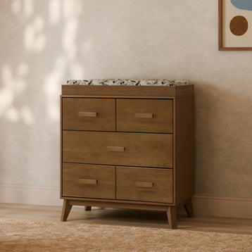 M5823NL,Babyletto,Scoot 3-Drawer Changer Dresser in Natural Walnut