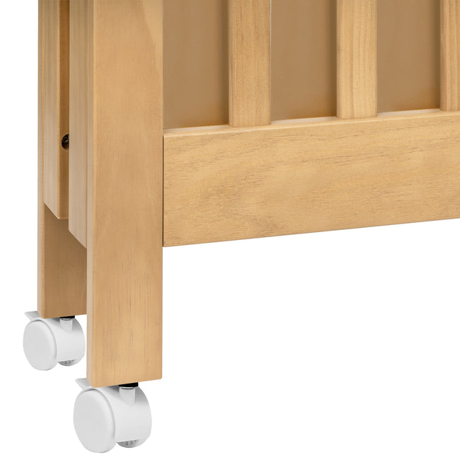 M6601HY,Babyletto,Maki Full-Size Folding Crib w/ Toddler Bed Conversion Kit in Honey