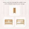 M6601HY,Babyletto,Maki Full-Size Folding Crib w/ Toddler Bed Conversion Kit in Honey