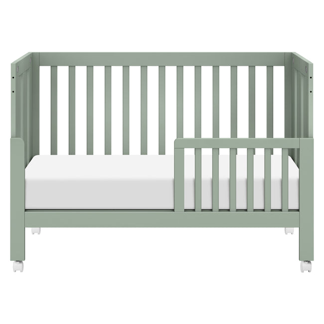 M6601LS,Babyletto,Maki Full Size Folding Crib w/ Toddler Bed Conversion Kit in Light Sage