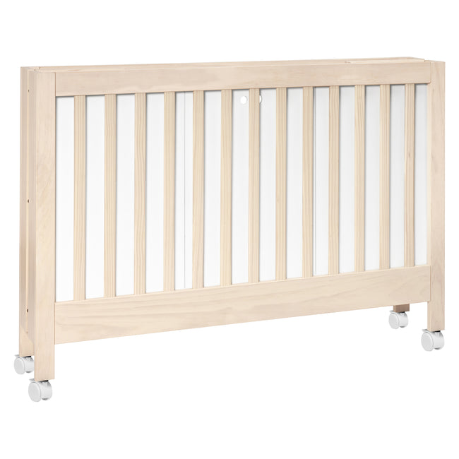 M6601NX,Babyletto,Maki Full-Size Folding Crib w/Toddler Bed Conversion Kit in Washed Natural