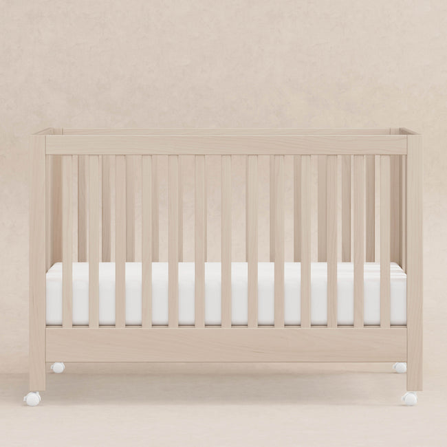 M6601NX,Babyletto,Maki Full-Size Folding Crib w/Toddler Bed Conversion Kit in Washed Natural