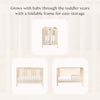 M6601NX,Babyletto,Maki Full-Size Folding Crib w/Toddler Bed Conversion Kit in Washed Natural