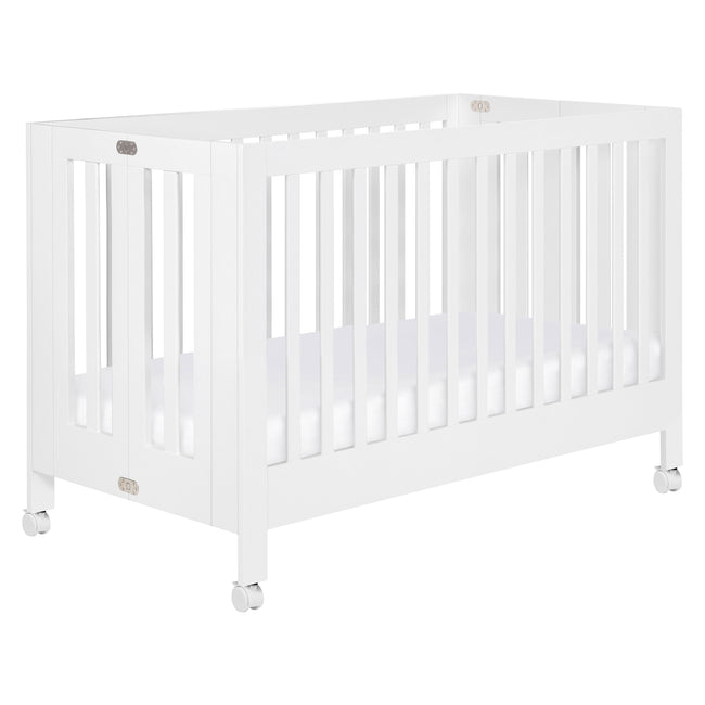 M6601W,Babyletto,Maki Full-Size Folding Crib w/Toddler Bed Conversion Kit in White Finish
