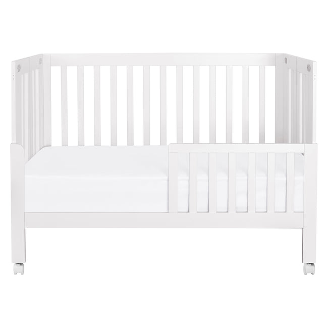 M6601W,Babyletto,Maki Full-Size Folding Crib w/Toddler Bed Conversion Kit in White Finish