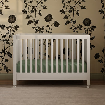 M6601W,Babyletto,Maki Full-Size Folding Crib w/Toddler Bed Conversion Kit in White Finish