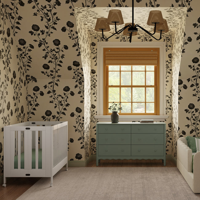 M6601W,Babyletto,Maki Full-Size Folding Crib w/Toddler Bed Conversion Kit in White Finish