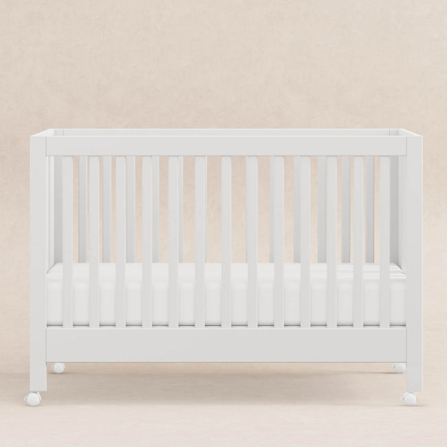 M6601W,Babyletto,Maki Full-Size Folding Crib w/Toddler Bed Conversion Kit in White Finish