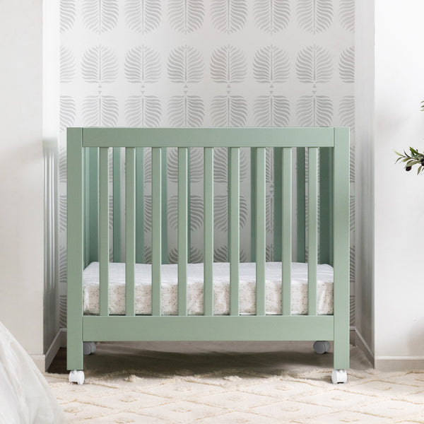 M6698LS,Babyletto,Origami Mini Crib in Light Sage